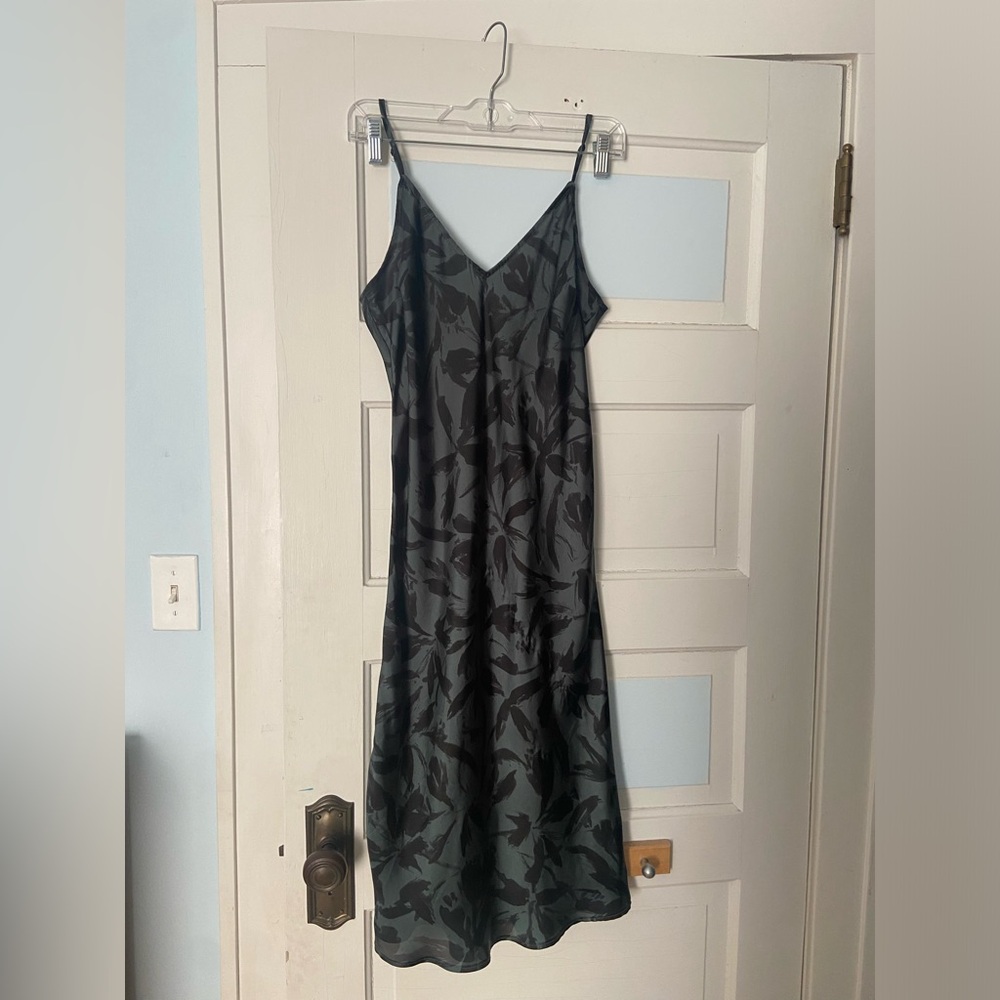 Women’s midi slip dress - Green floral